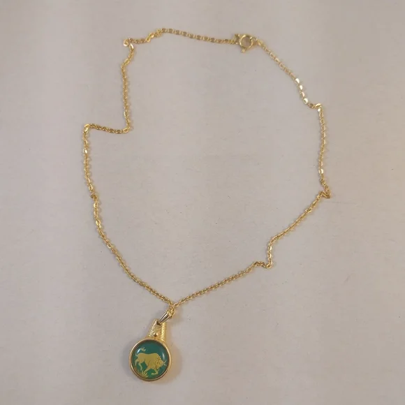 Gold Buffalo Pendant Necklace - Picture 7 of 15